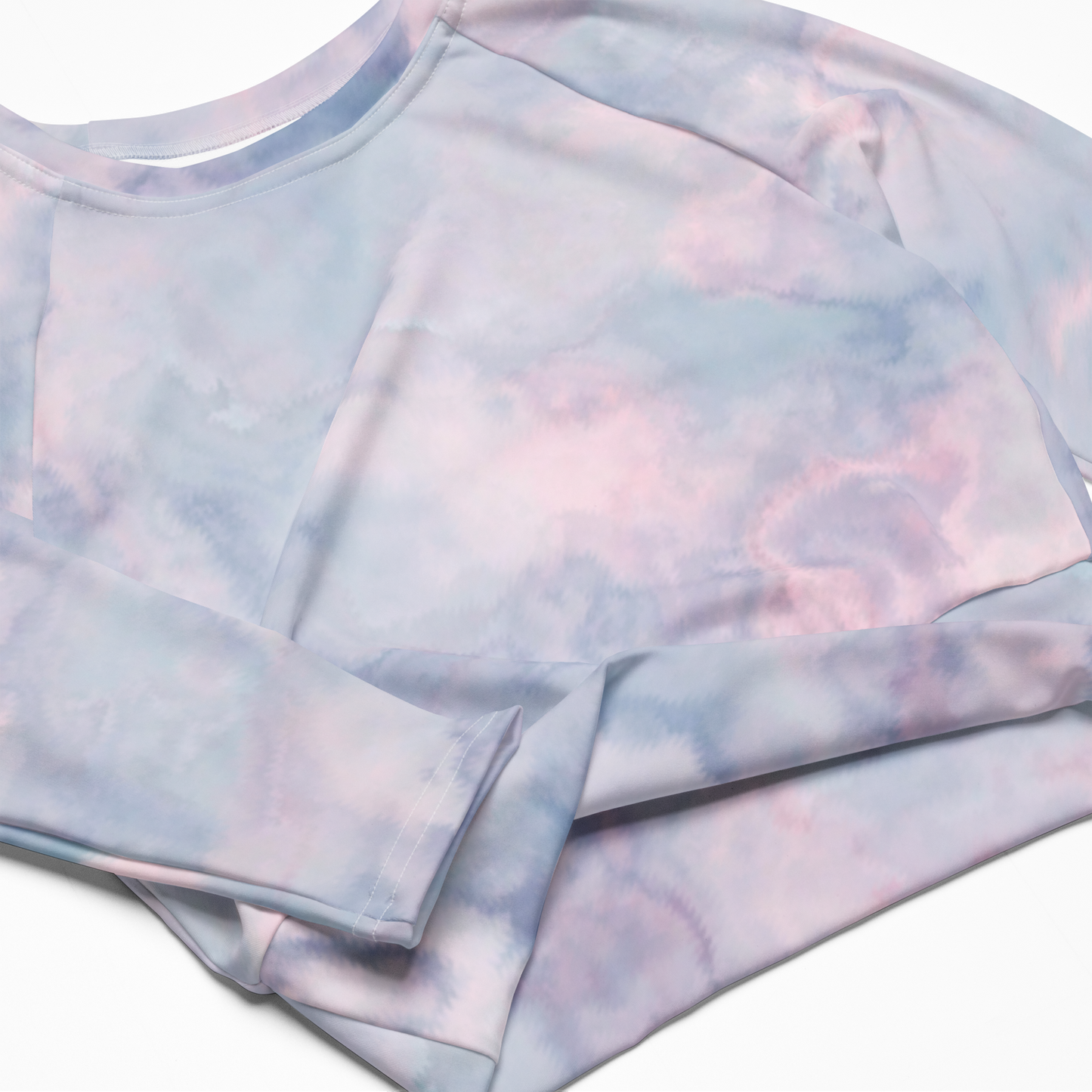 Pink Stardust Dream Long Sleeve Crop Top