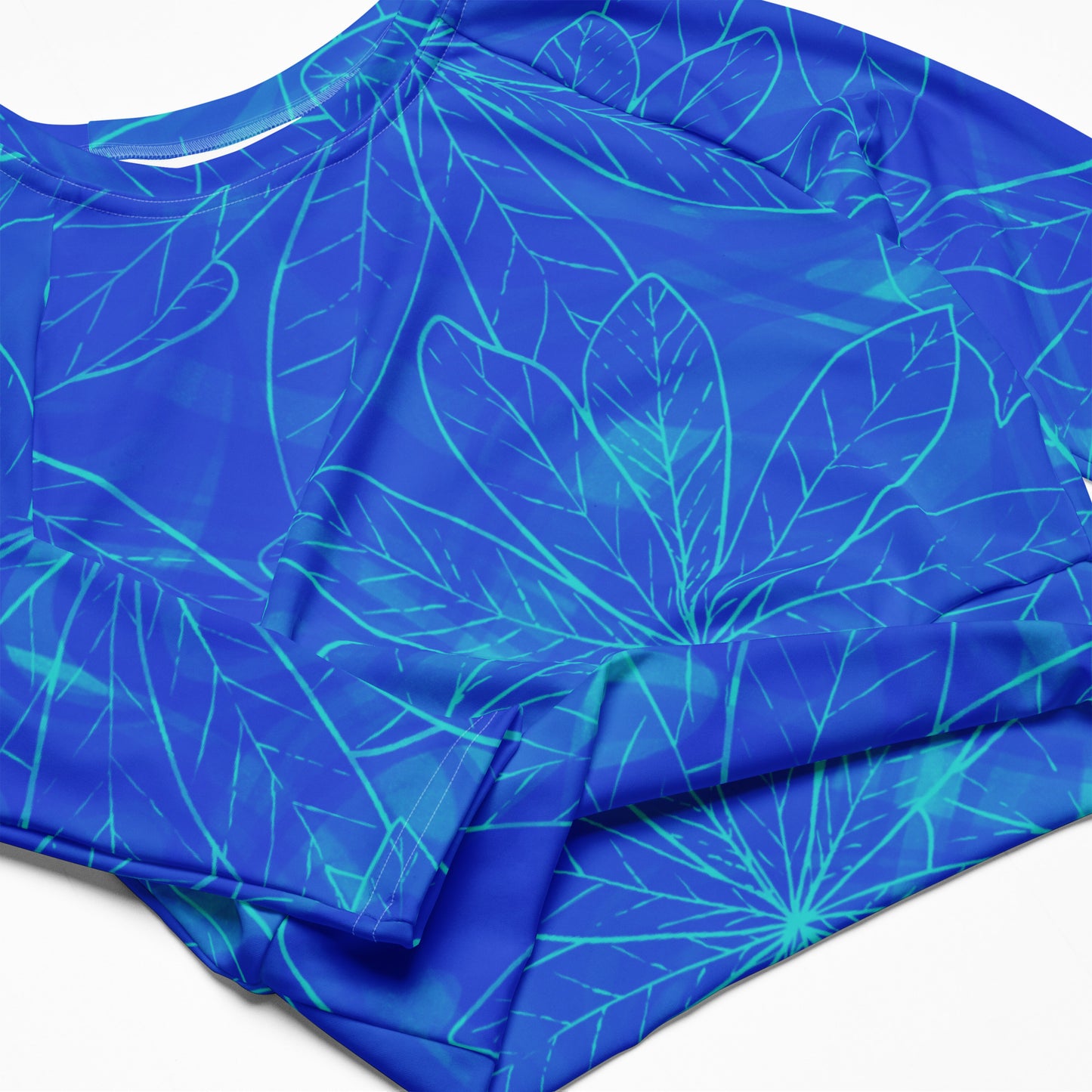 Aqua Pulse Long Sleeve Crop Top