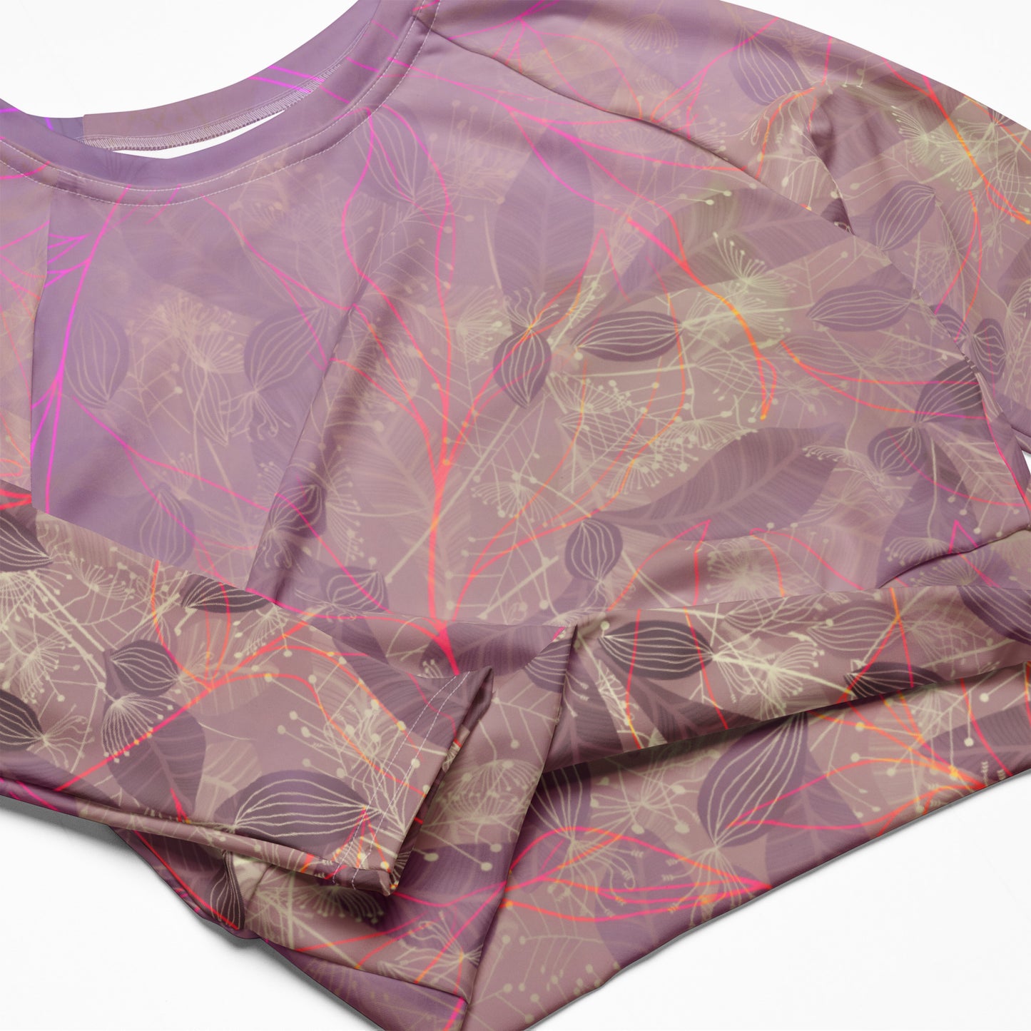 Whispering Dandelion Long Sleeve Crop Top