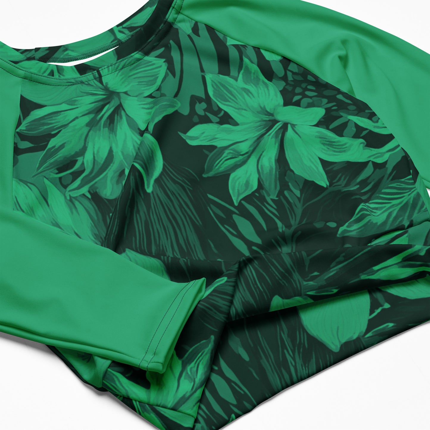 Wild Flora Long Sleeve Crop Top