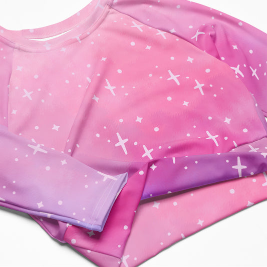 Lilac Haze Long Sleeve Crop Top