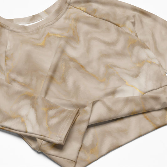 Marble Glow Long Sleeve Crop Top