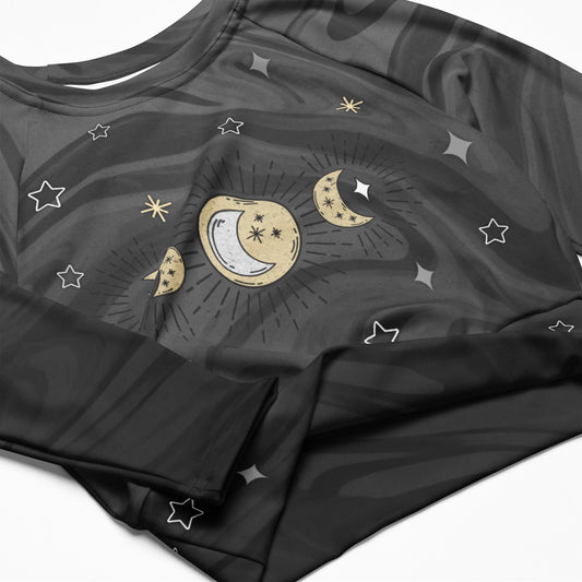 Night Sky Long Sleeve Crop Top