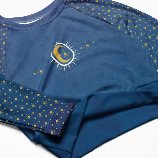 Midnight Blue Long Sleeve Crop Top